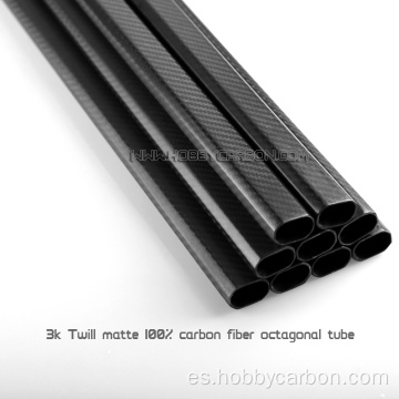Personalice el tubo octogonal de fibra de carbono de superficie mate de sarga